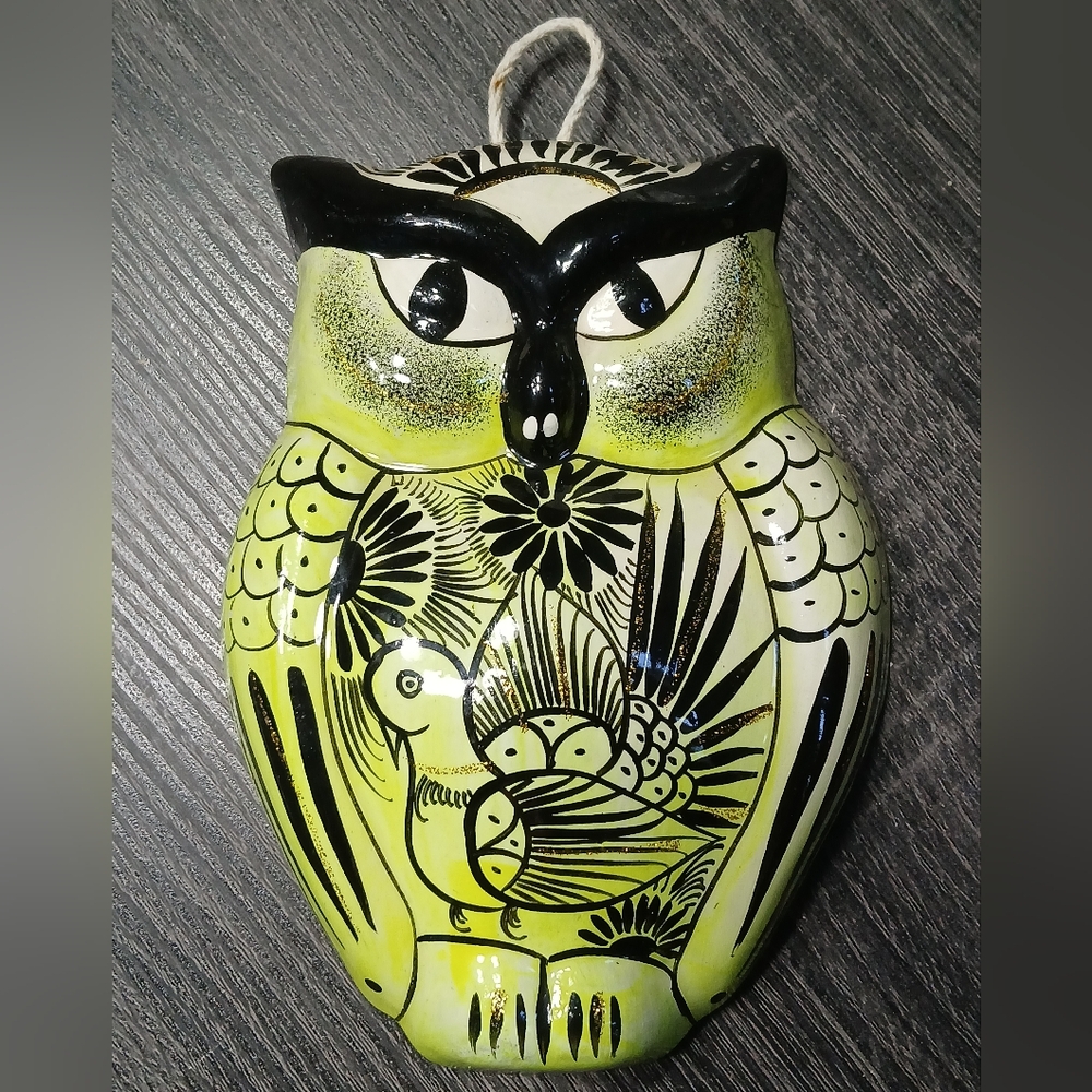 Vintage Pottery Owl Wall Hanging - Tonala Mexico Pottery?